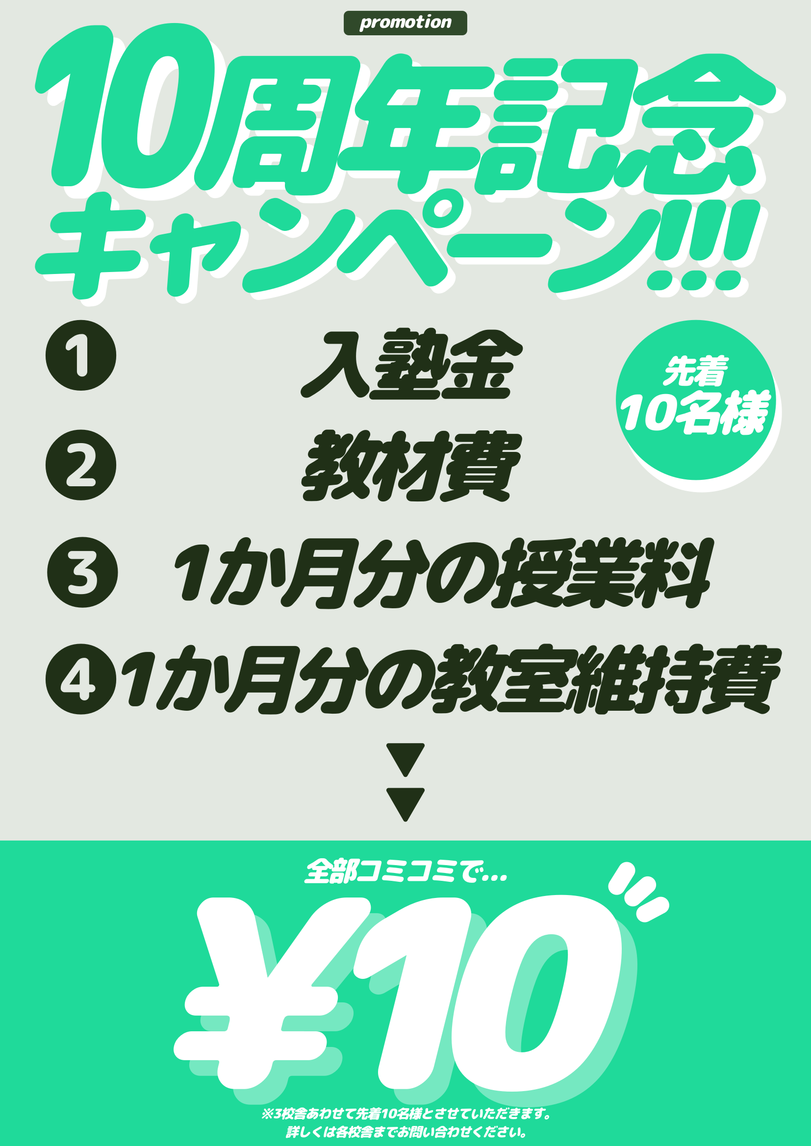 創立10周年記念キャンペーンについて